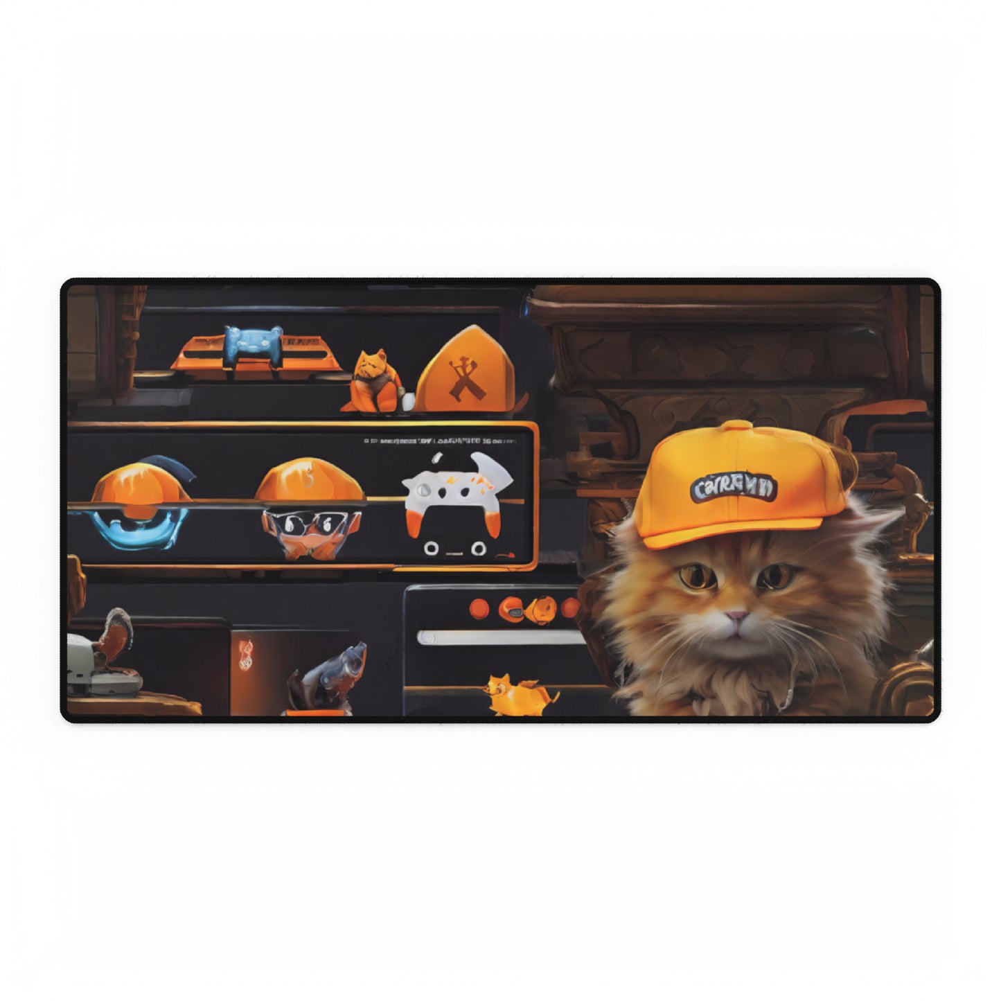 Gamer Desk Mats-yellow cat