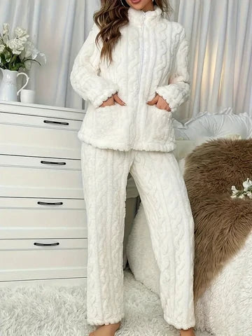 Women Lounge Set, Two Piece Set Women Autumn Outfit, Knitted Set Long Sleeves, Two Piece Casual Pants Sets,Loungewear Set,Sweater TracksuitsSerena™ - Lounge set