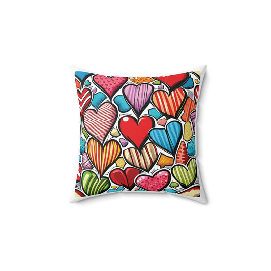 Valentine's Day Square Pillow, hearts, gift