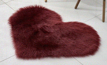 Heart Shape Fluffy Rug