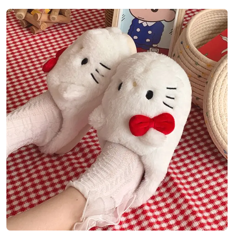 Hello Kitty-themed Plush Slippers