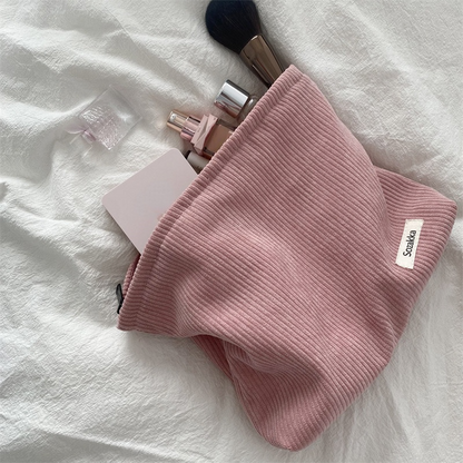 Corduroy Travel Cosmetic Bag